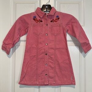 OshKosh B'gosh Pink Embroidered Corduroy Girls Dress. Size 4T